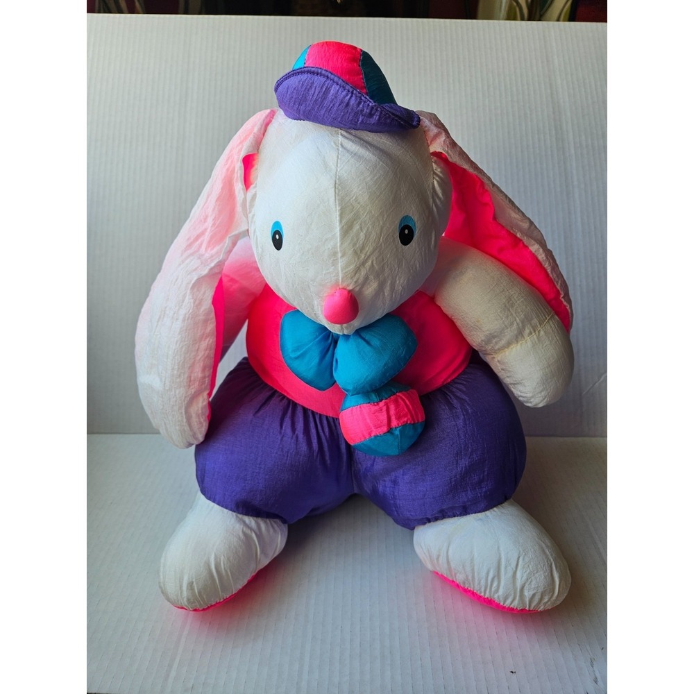 Vintage 1990s Stuffins Bunny w/ hat w/ tag 90s retro EUC polyester